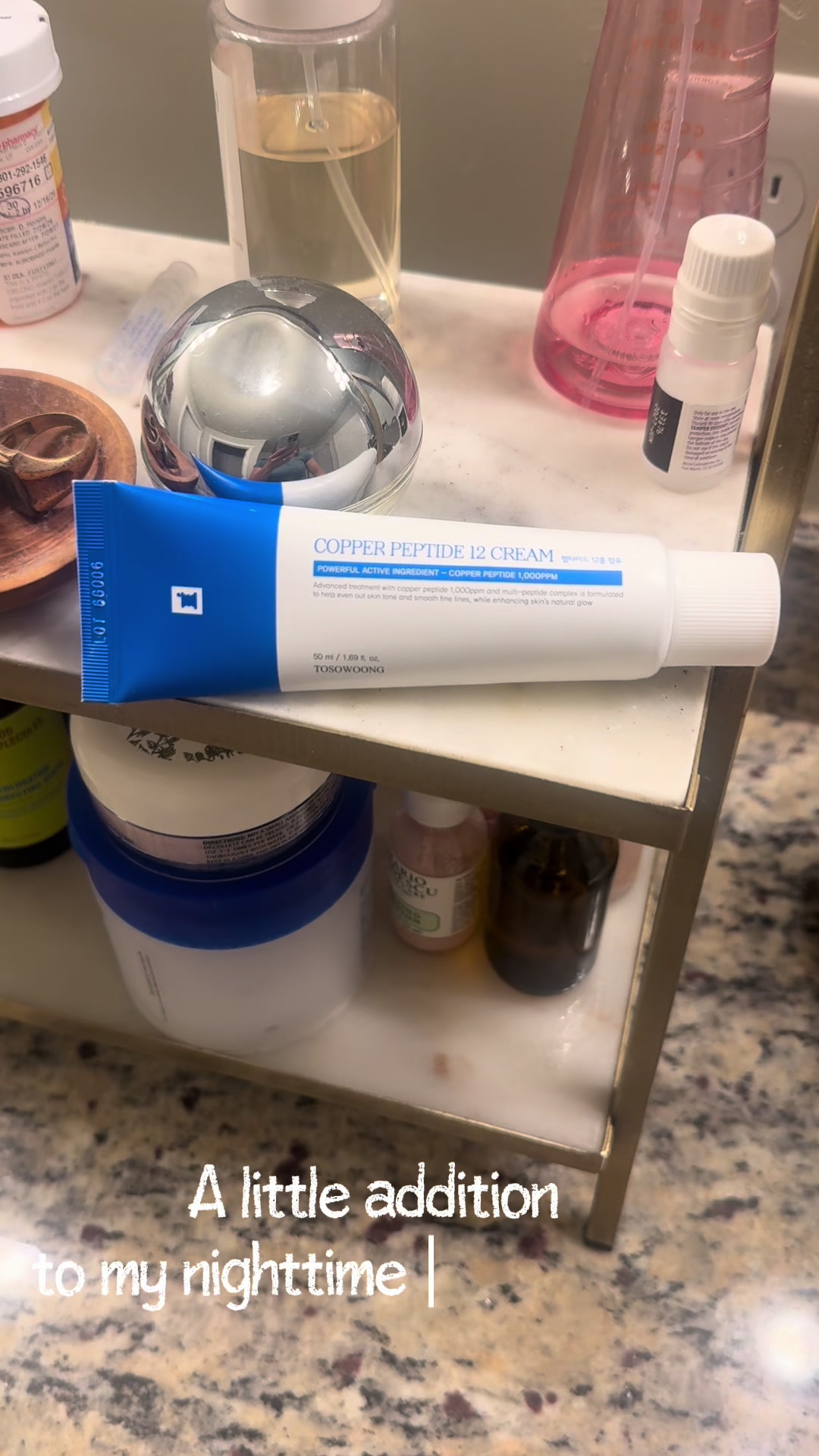 A little addition to my nighttime routine. Keeping skincare simple is the goal. 🤍 #skincareroutine #copperpeptide #s...
