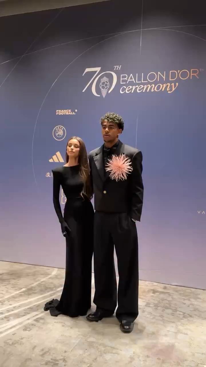 Lamin yalam with his wife in ballon dor cermony