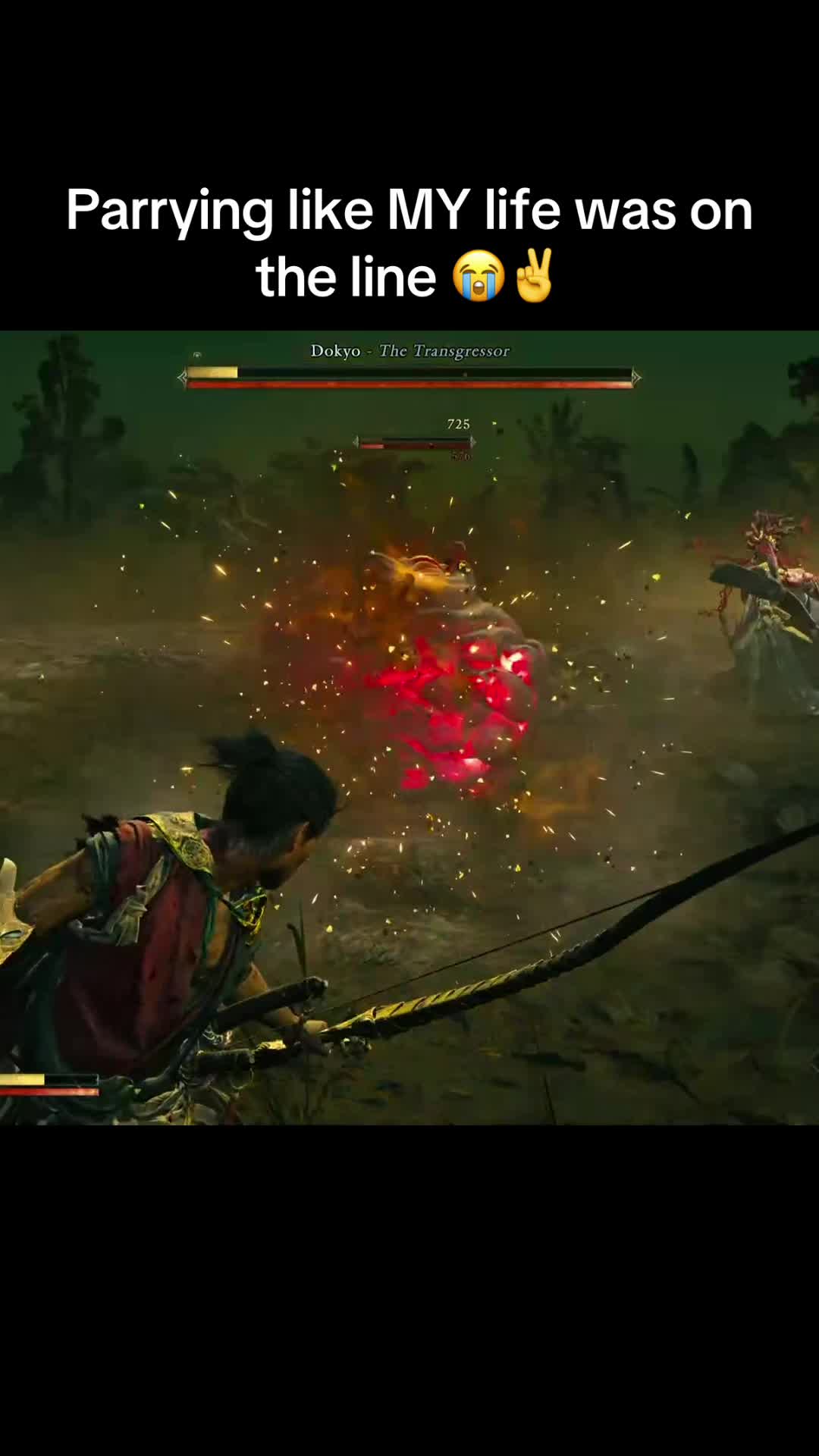 Boss was spamming those projectiles, had me tweaking😭😭#fyp #gaming #onimushawayofthrsword (twitch:bmt8371)
