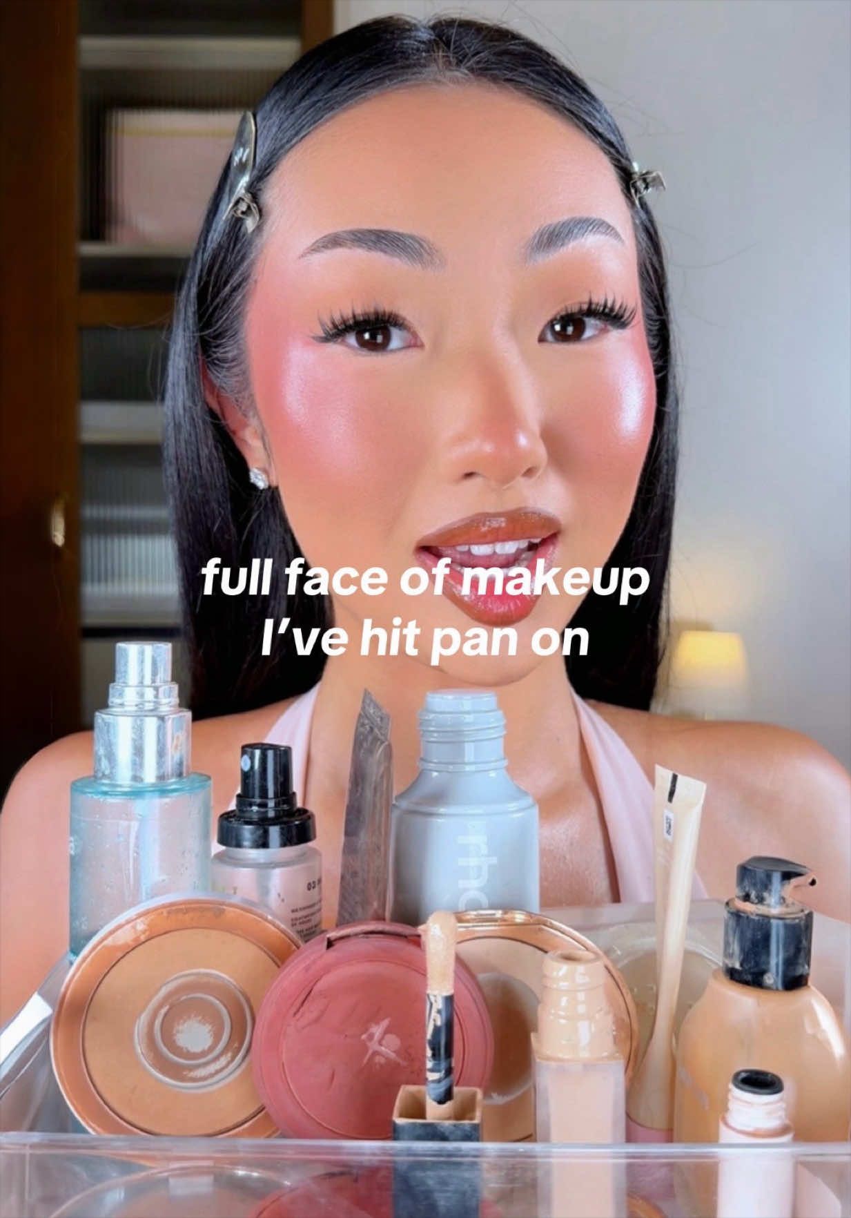 full face of makeup I’ve hit pan on 👀 I love these products DOWWWNNN 🤏 @rhode skin @Haus Labs @Charlotte Tilbury @P...