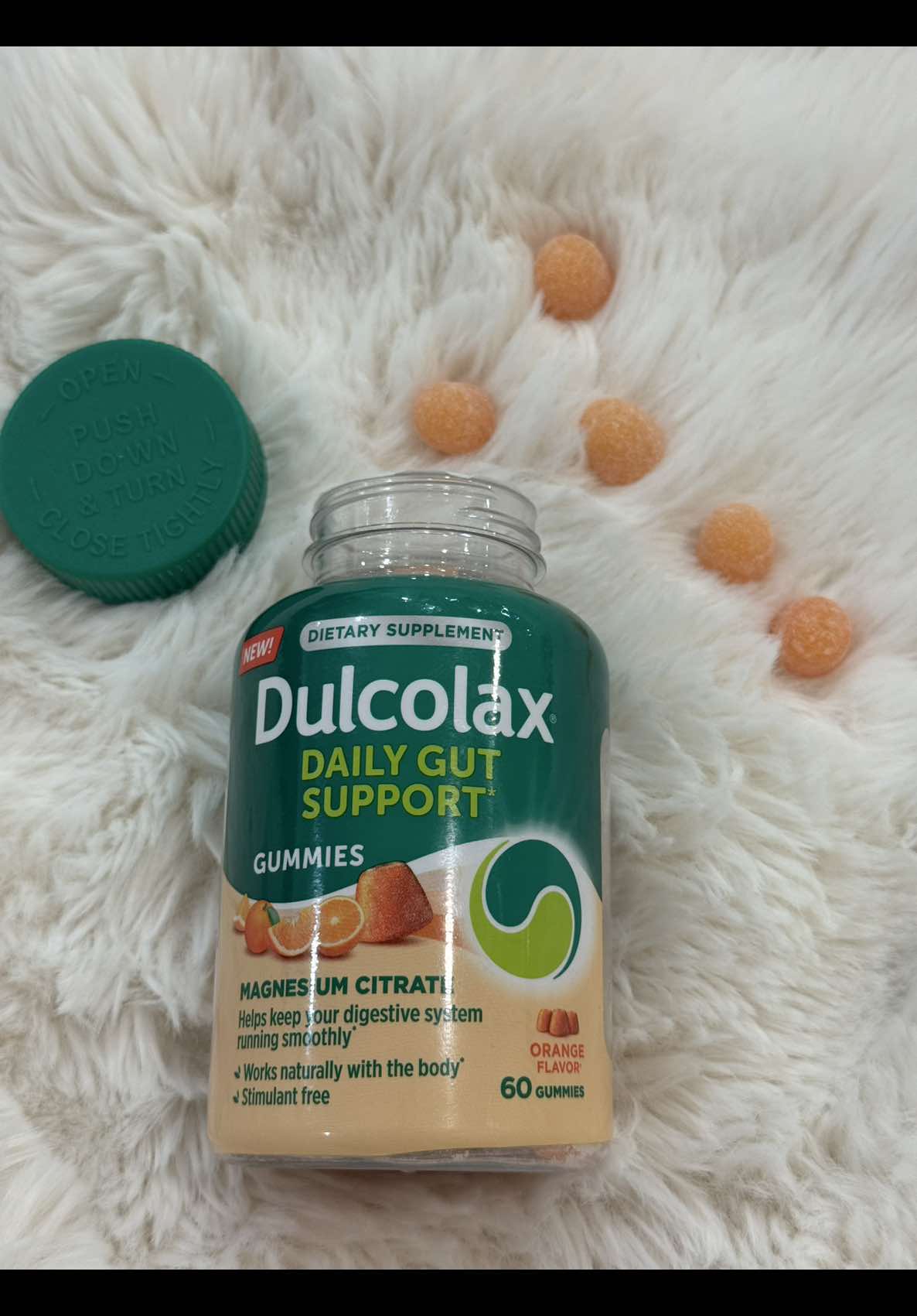These daily gut support gummies whit orange flavor are delicious by they way and besides being gluten free and stimul...