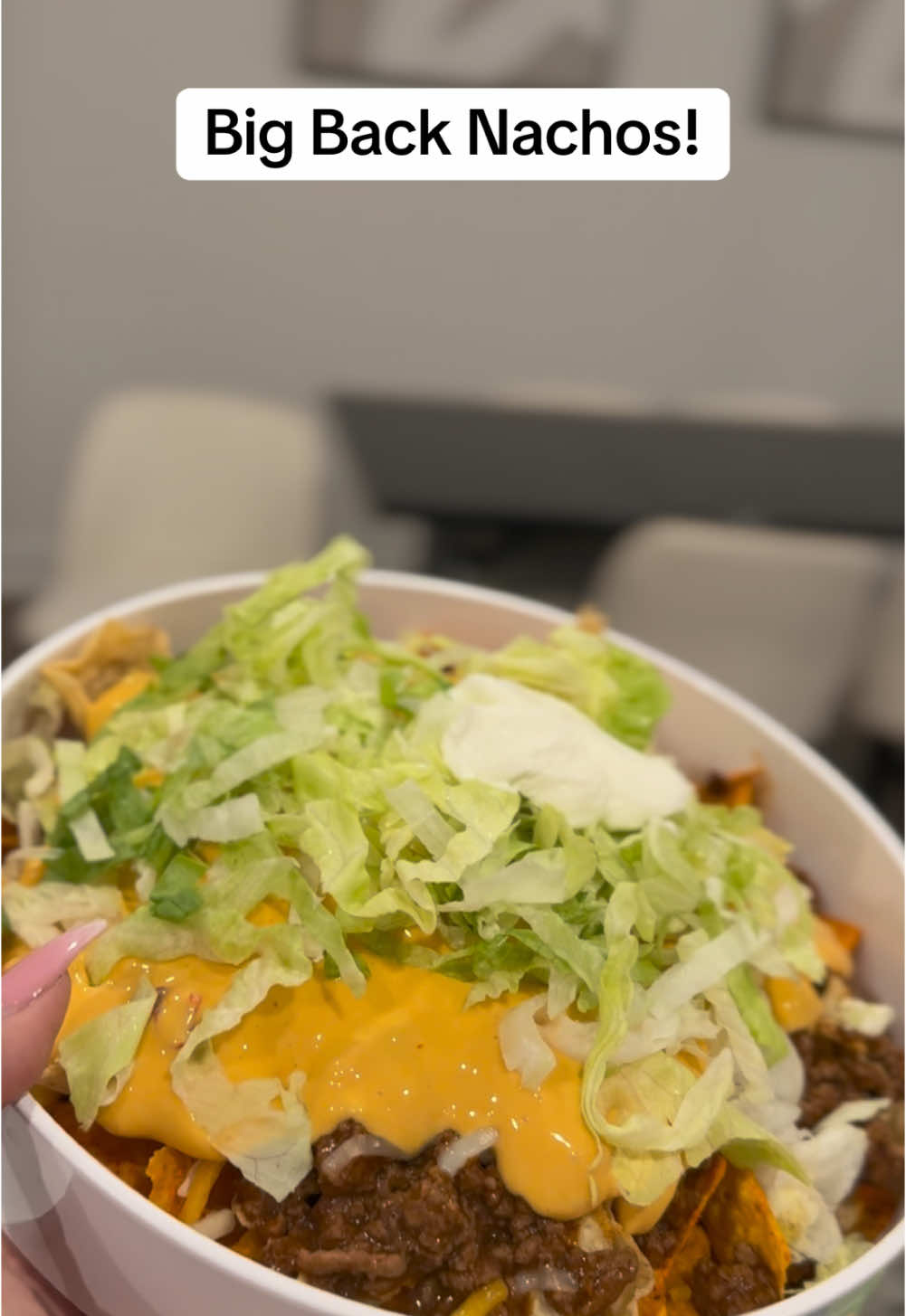 Ground beef (season to your liking), taco seasoning, chips & toppings of your choice - ENJOY!!!! #recipe #tacos #nachos