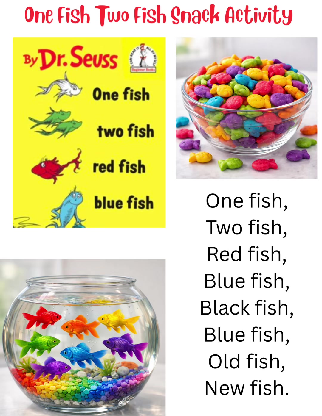 Celebrate Dr. Seuss Day March 2nd with this fun, hands-on One Fish Two Fish Snack Activity! 🐟🌈 Inspired by the clas...