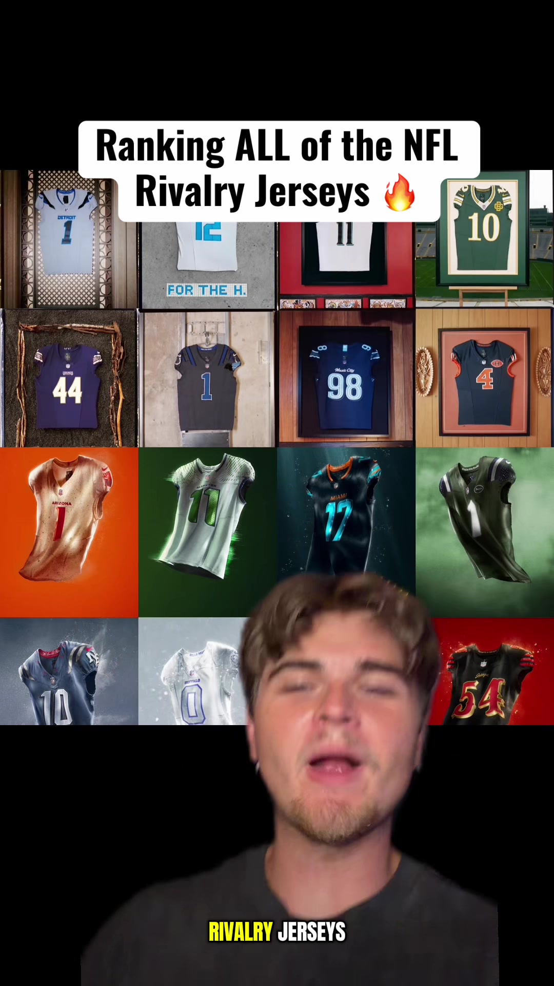 Ranking all 16 of the NFL Rigalry Jerseys #nfl #nflfootball #sports #greenscreen