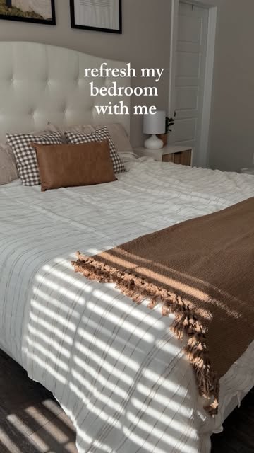 a long overdue bedroom refresh with the coziest bedding and air purifier from @cranehome_usa 🤍 #bedding #bedroomdesi...