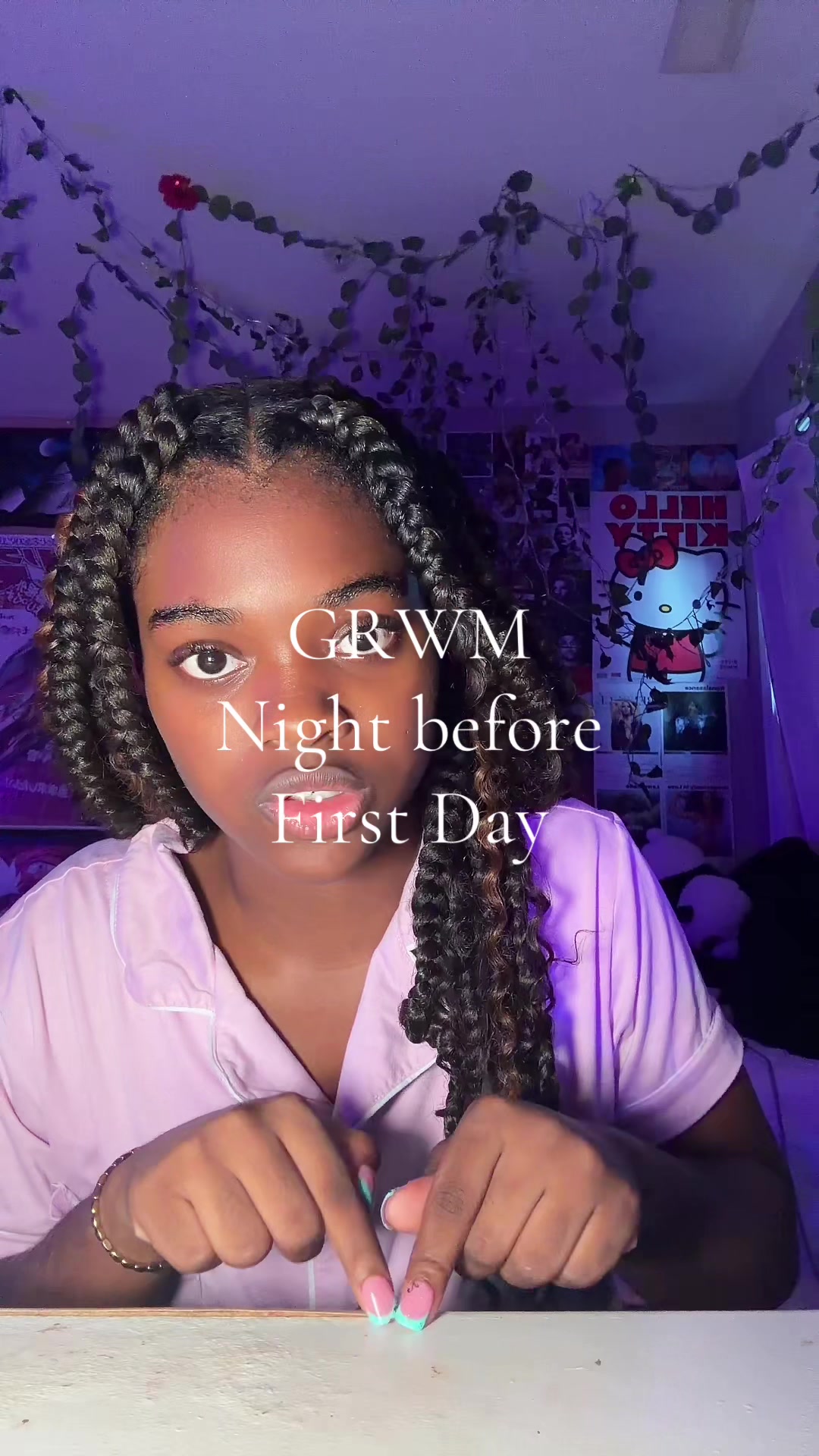 GRWM Night before First Day #fyp #influencer #grwm #firstdayofschool #school