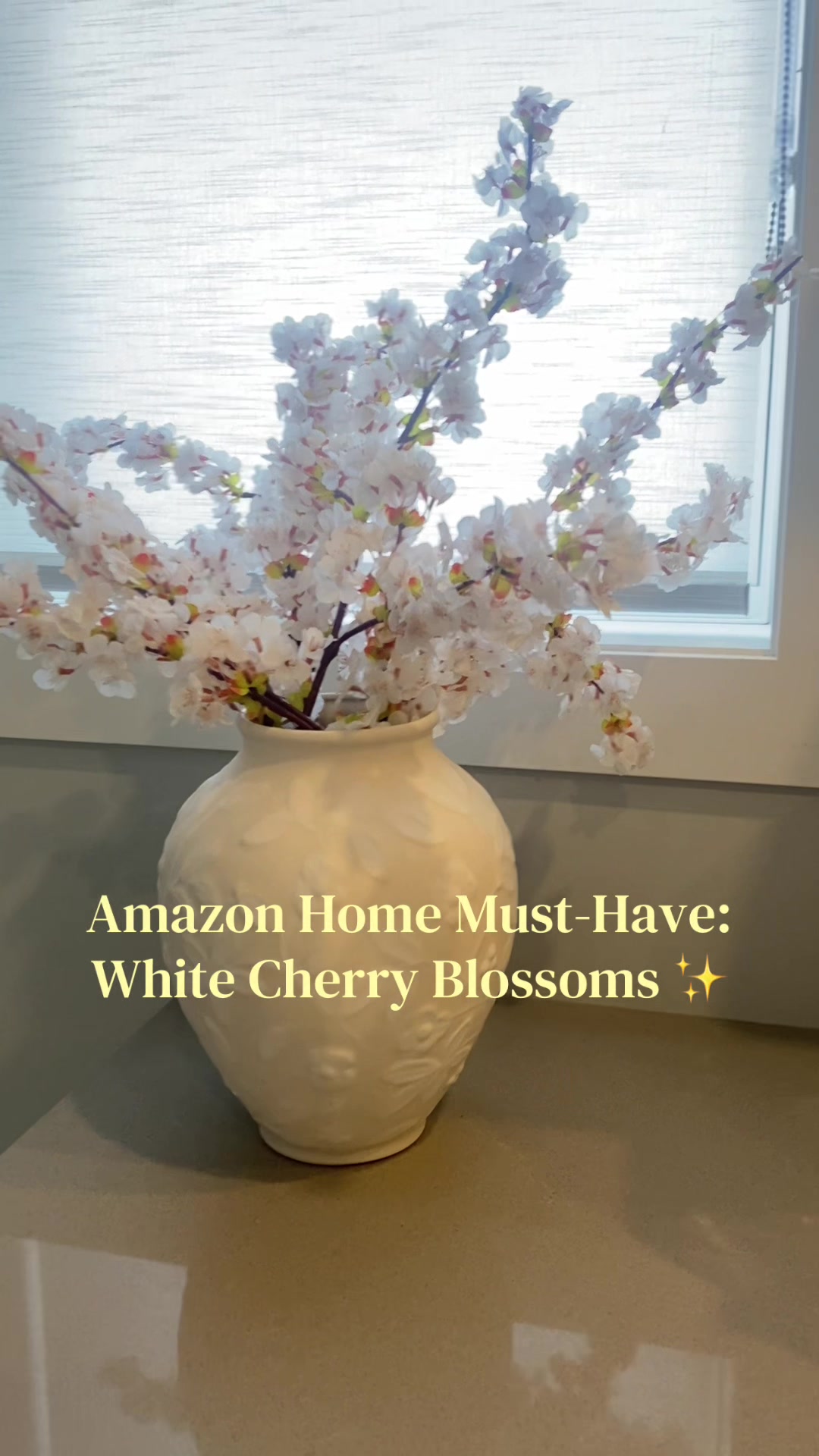 Amazon Home Must-Have: White Cherry Blossoms ✨ #AmazonHome #AmazonFinds2026 #AmazonDecor #AmazonHaul #amazonmusthaves