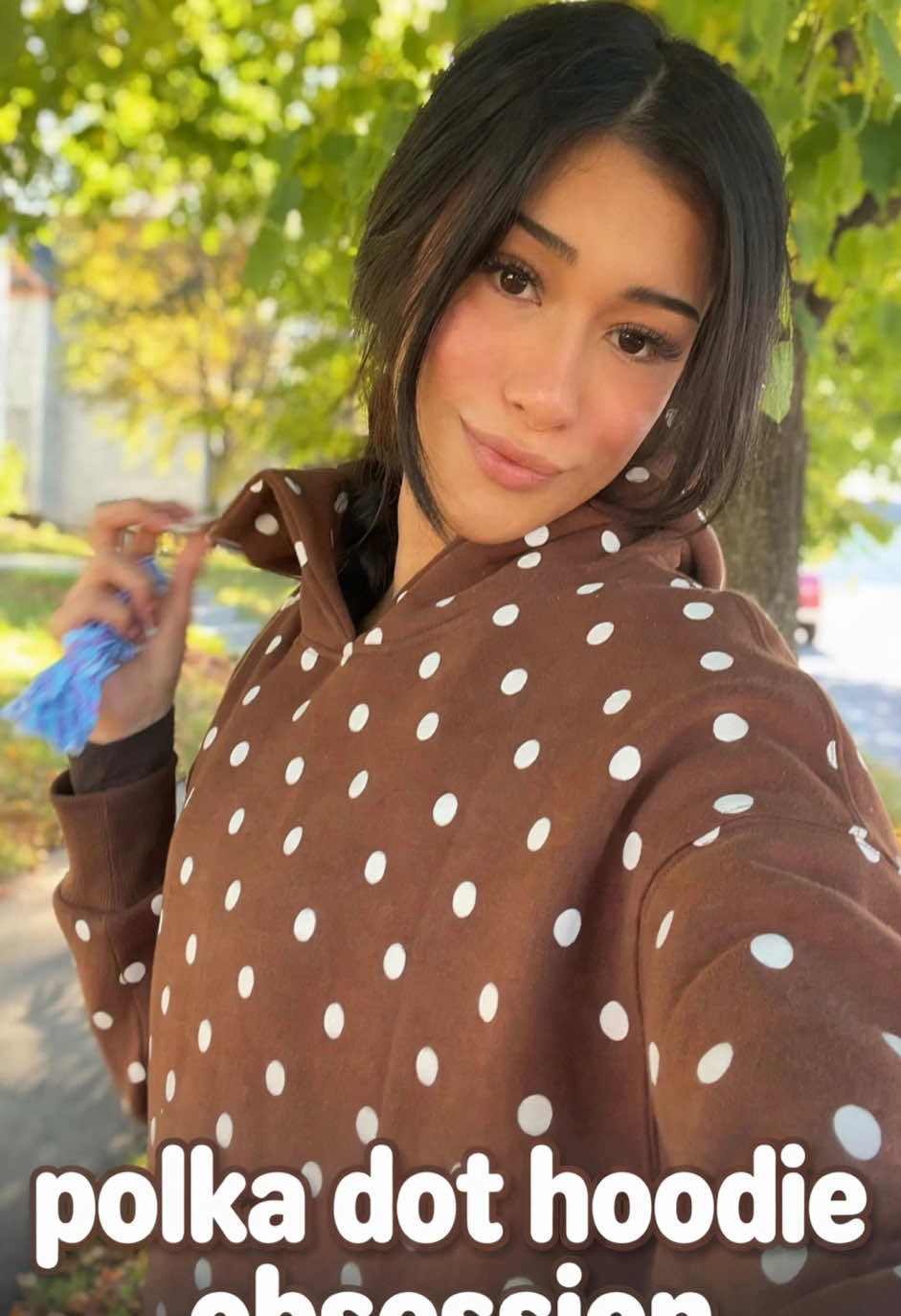This brown polka dot hoodie is everything 🤎 so soft, perfect oversized fit and actually so cute for fall. i'm never...