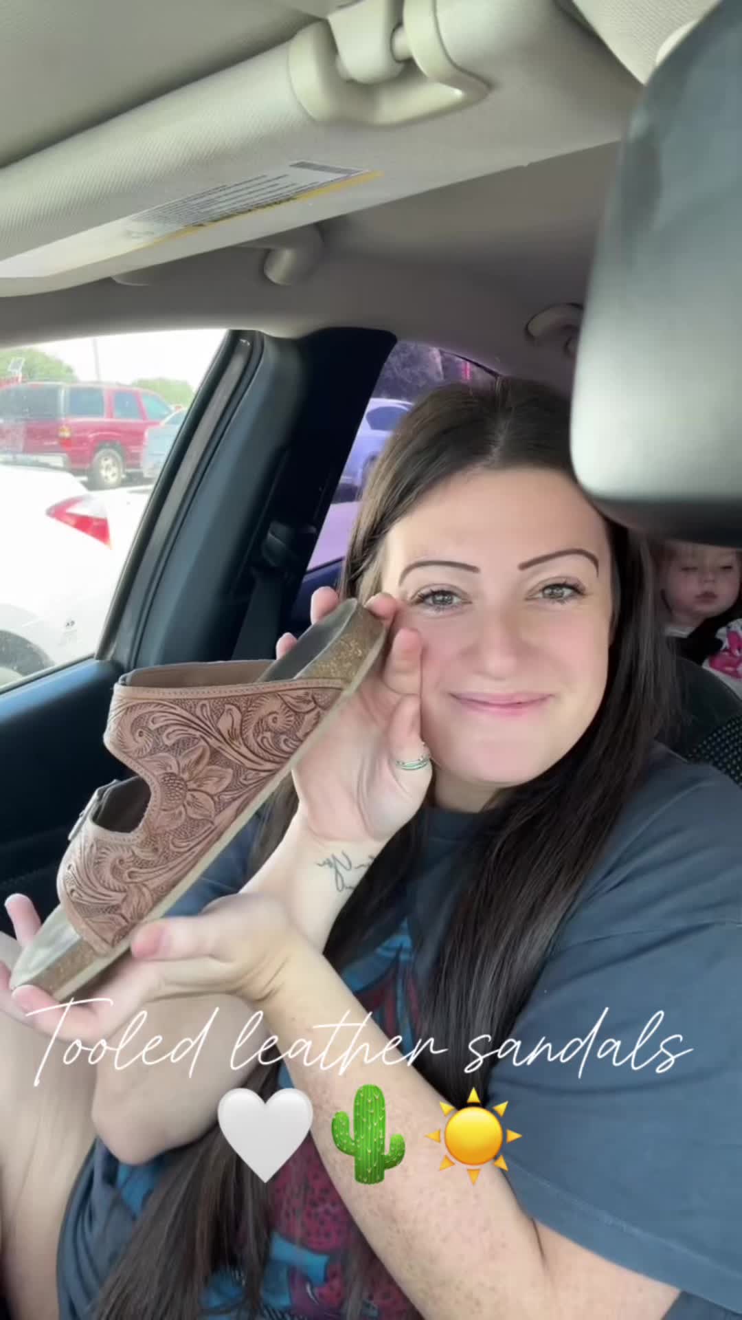 My favvv tooled leather sandals 🤎#westernfashion #westernsandals #westernwear #fypシ゚ #tiktokshop #bestpurchase