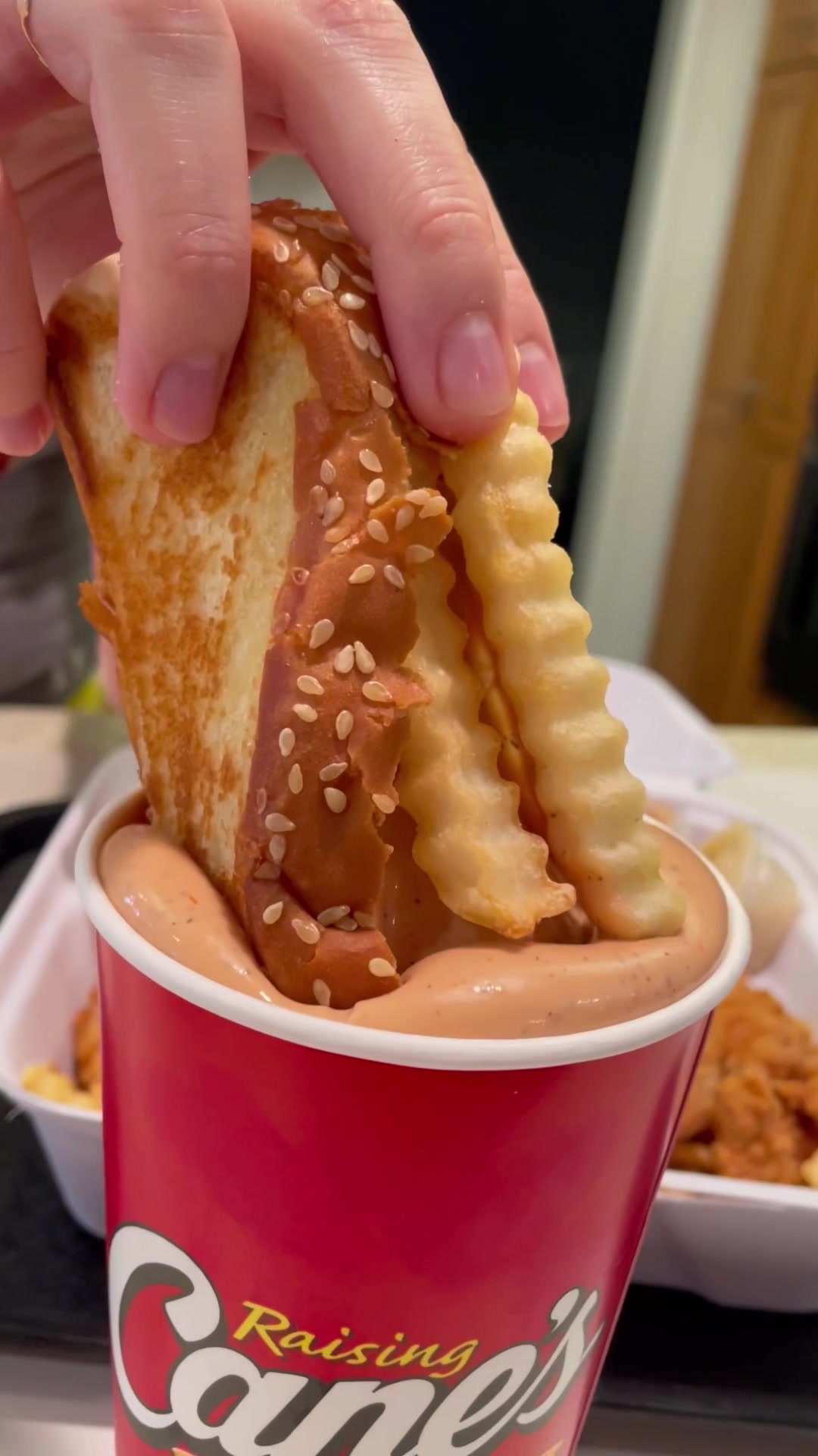 Canes 👀 #grubspot #raisingcanes #chicken #fries #food #foodtiktok