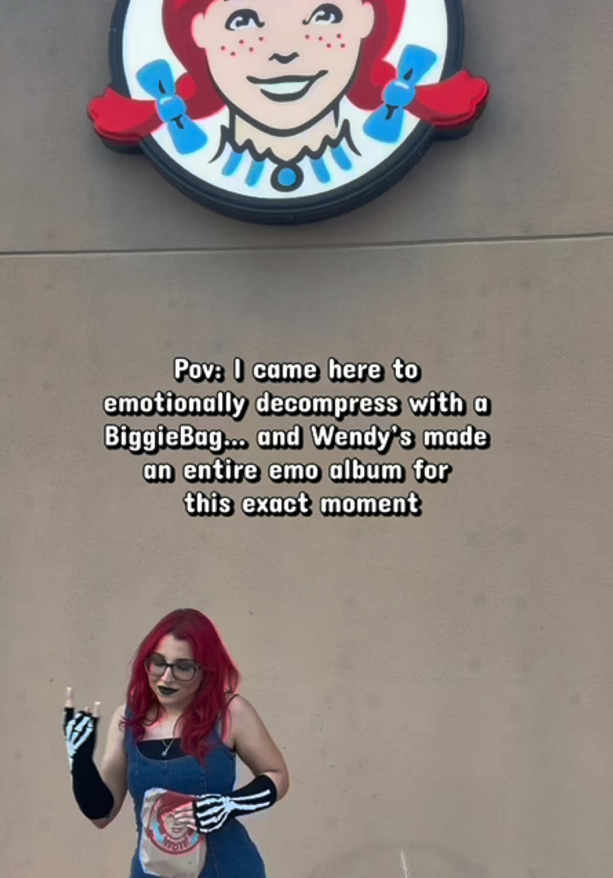 @wendys #EmoWendys A Biggie Bag for my biggie feelings 🖤 Wendy’s really made an emo album for those parking lot mome...