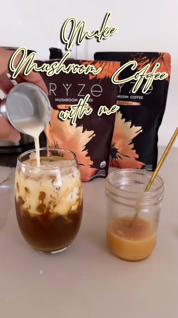 Can’t get enough of my mushroom coffee + a touch of cream + caramel this fall 😋✨🍂 For 15% off use code: SIMPLYCURAT...