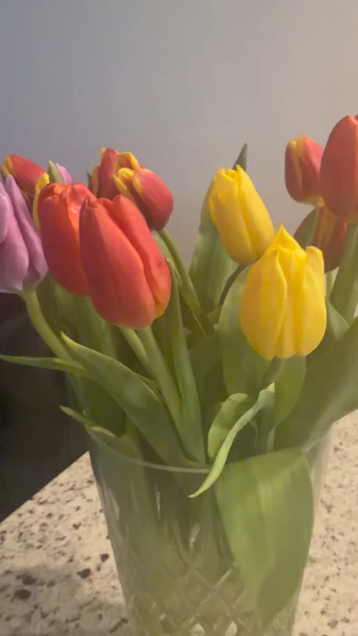 Bouquet of fresh, natural tulips