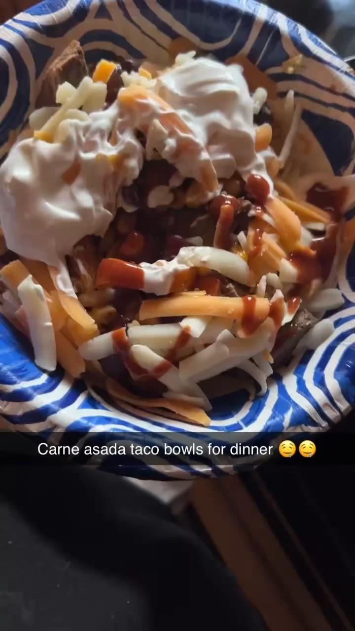 Carne asada taco bowl