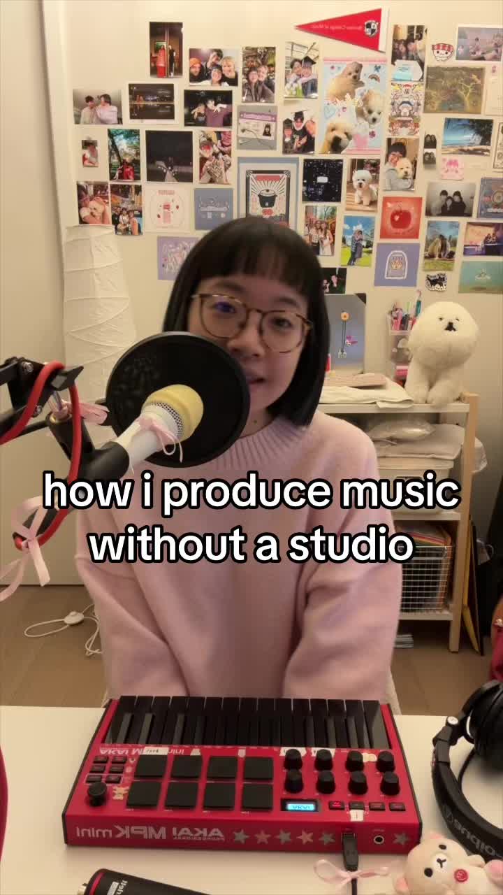 how i produce music without a studio! here are my 7 home studio essentials 🪩🎧🤍 i’m very low maintenance as a music...