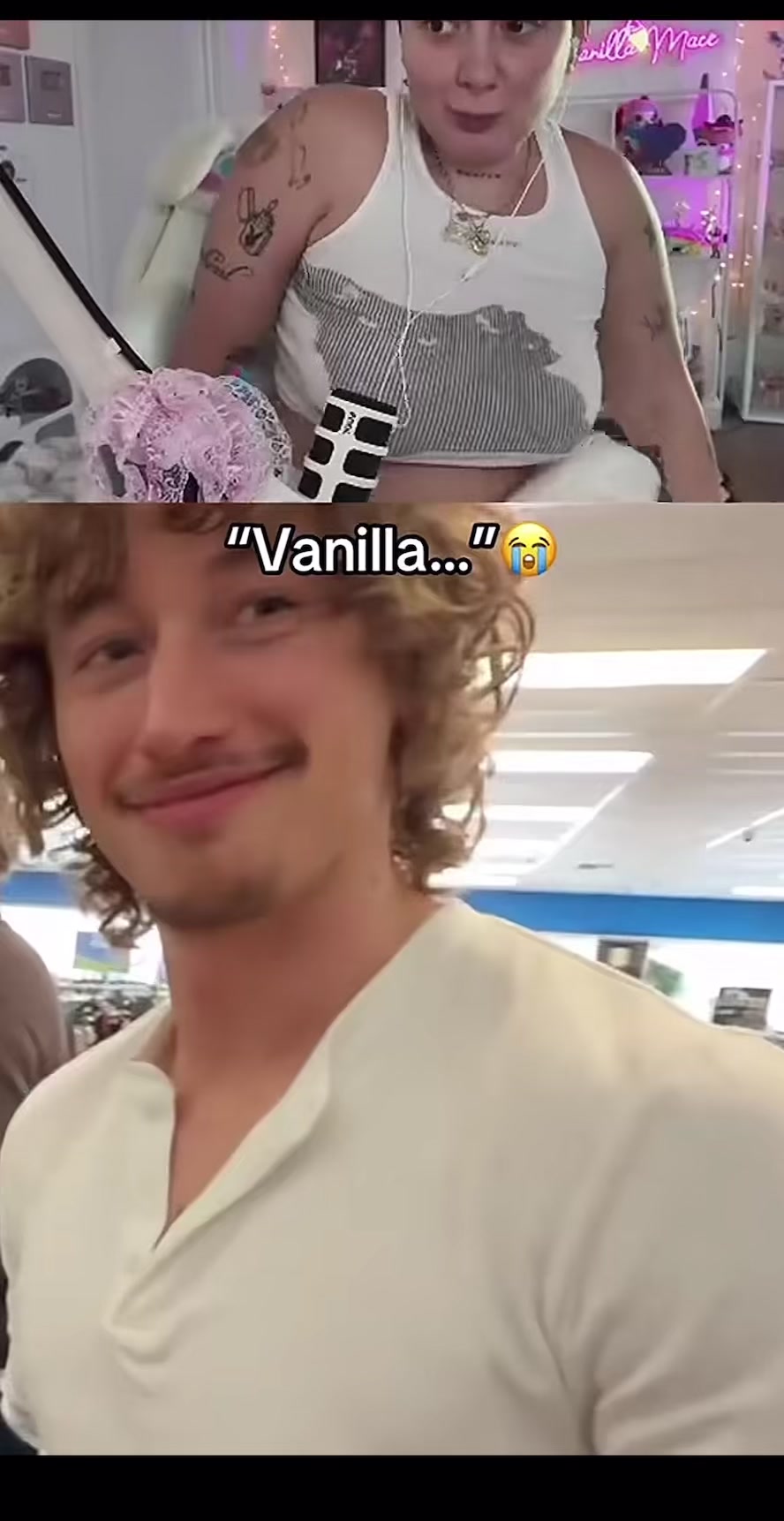 “Vanilla😭😭” @vanilla @Katie #vanillamace #clips