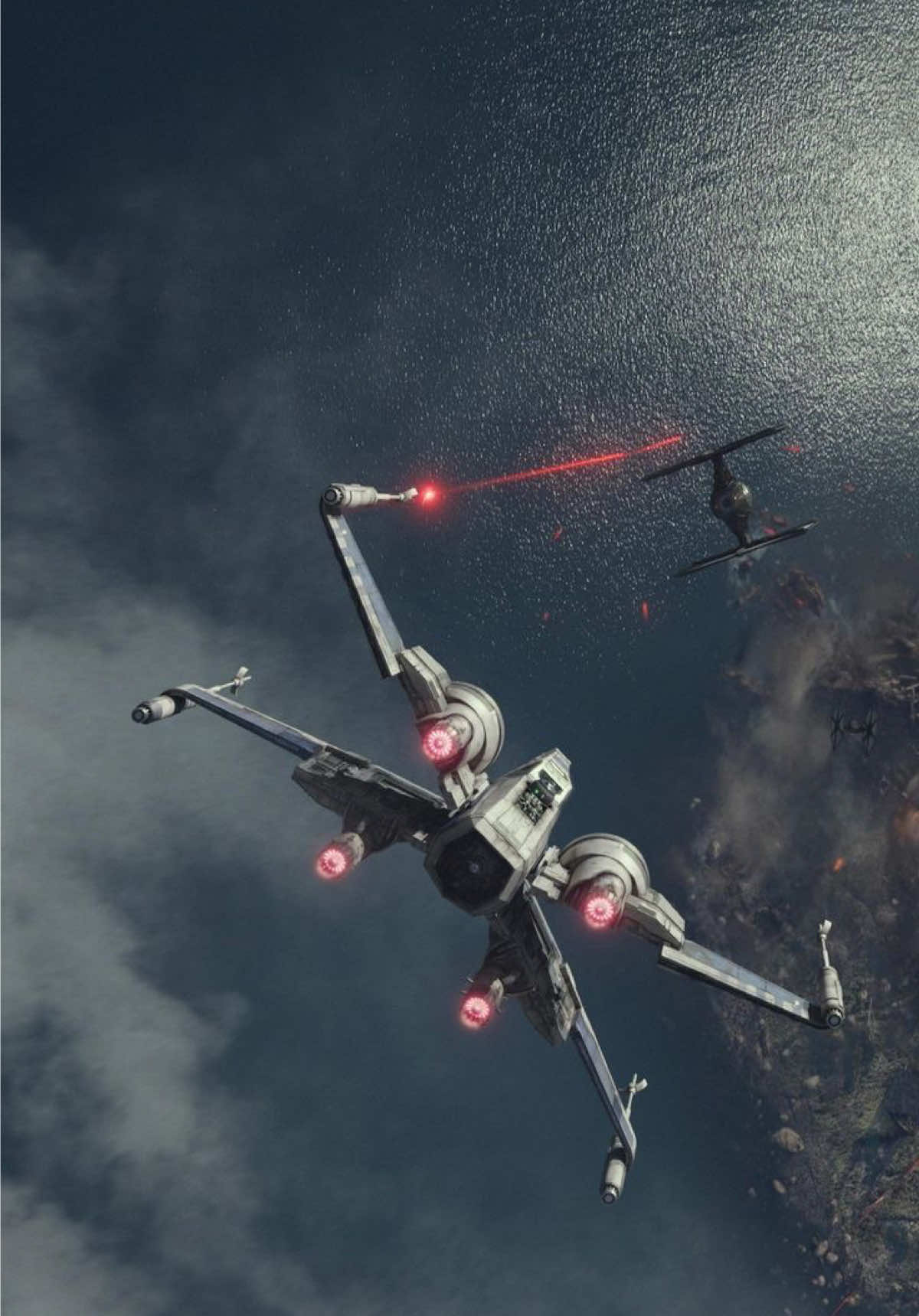 FOR THE RESISTANCE, Commander Poe Dameron leading the Black Squadron in his T-70 X-Wing, Black One #starwars #xwing #...