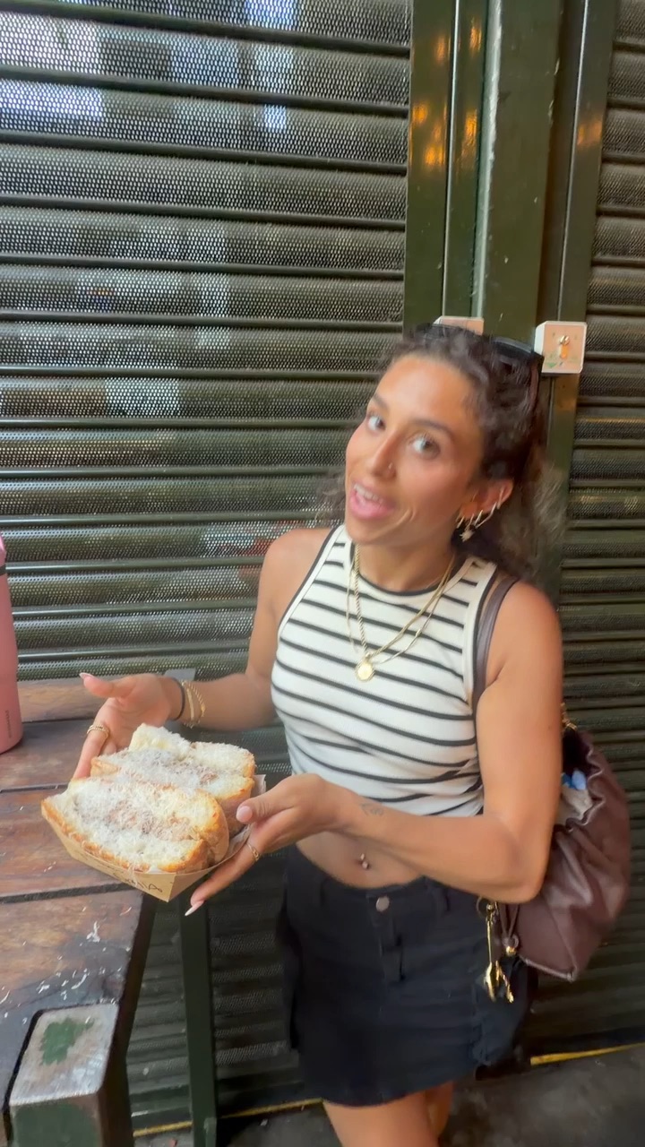 Trying the famous borough market sandwich