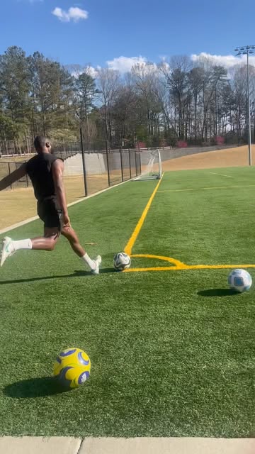 One of my students was curious to see if I can score an olympico (score from the corner spot) so I just did it🤷🏾‍♂️...