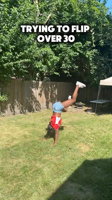 This is where age shows up 😂😩 30+ crew can you still do flips?? #labordayweekend #siblings #brothersisterbond #come...