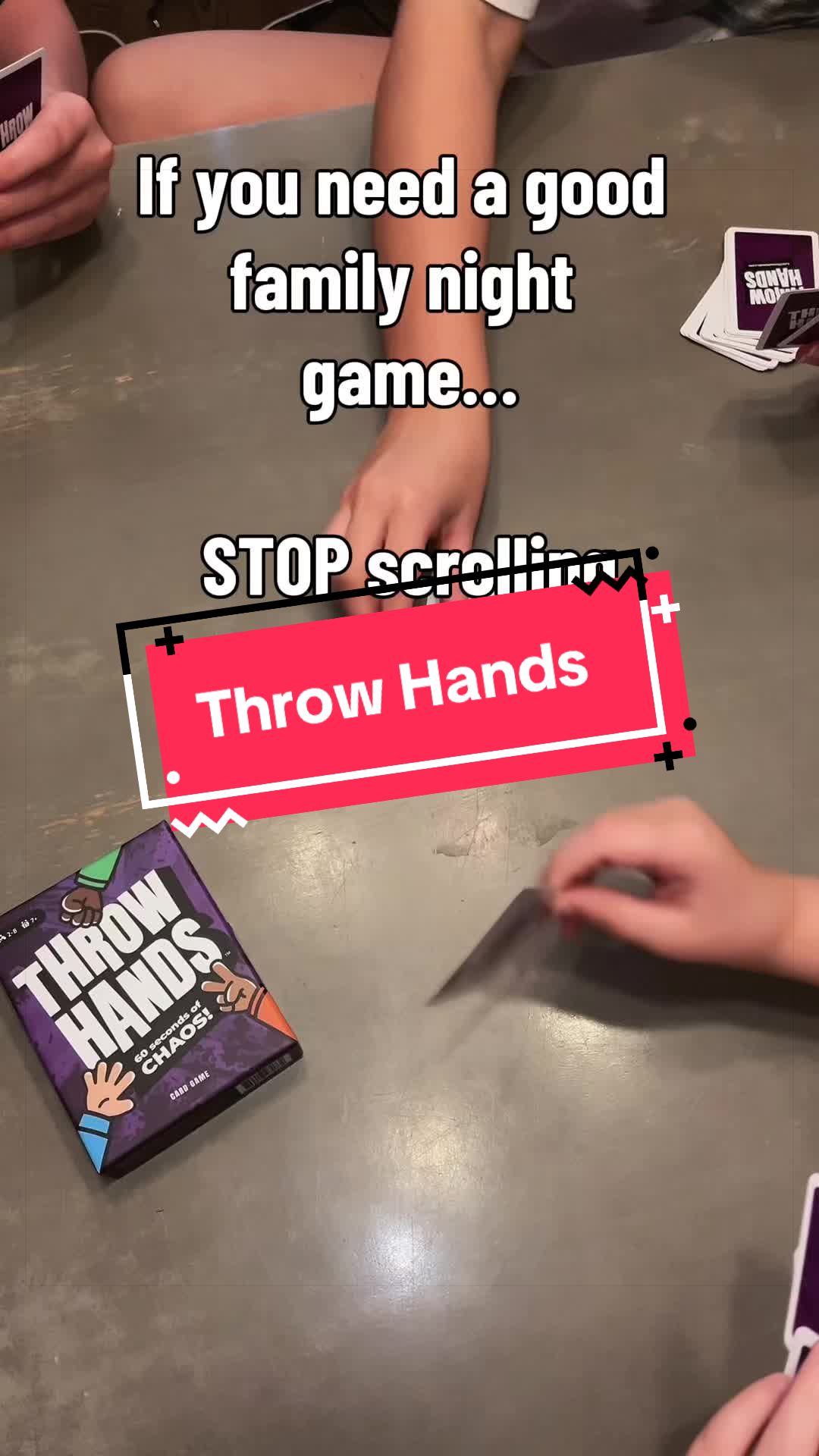 You need a good family fun game night? Try this! #familygames #gamenight #throwhands #cardgames #stockingstufferideas
