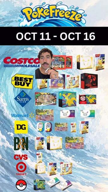 Every Pokemon drop this week (Oct 12 to 16) 👇 Costco: 30th Celebration ETB + booster bundle combo lands Oct 22, West...