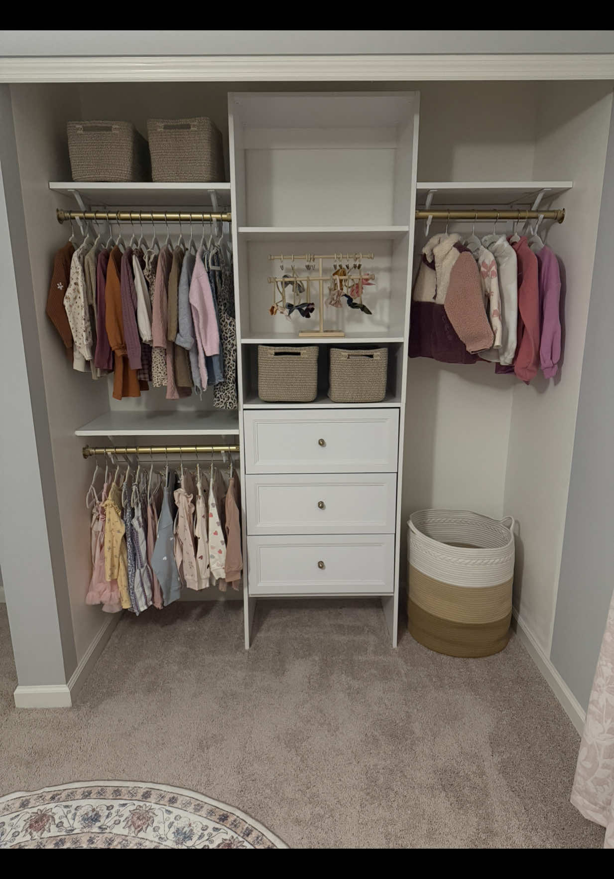 DIY toddler closet makeover 🤍 I wanted the look of a custom closet without the custom closet price… so I decided to...