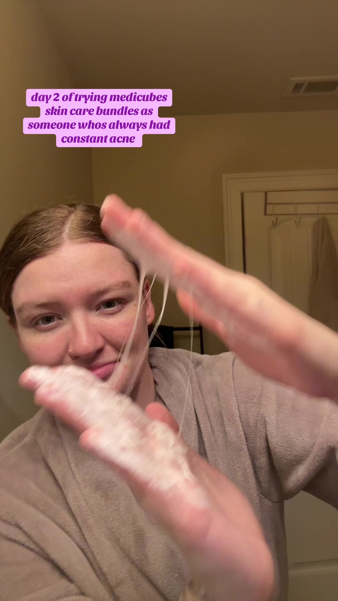 day 2 of trying medicube #skincare #medicubeskincare #foryou #fyp #momsoftiktok @medicube global
