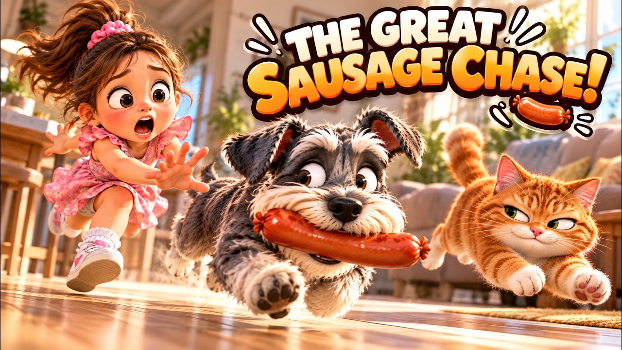 The Great Sausage Chase! 🌭😂 | Hey Milo! 🐶 One sausage. One hungry Schnauzer. One BIG chase! When our sneaky pup gr...