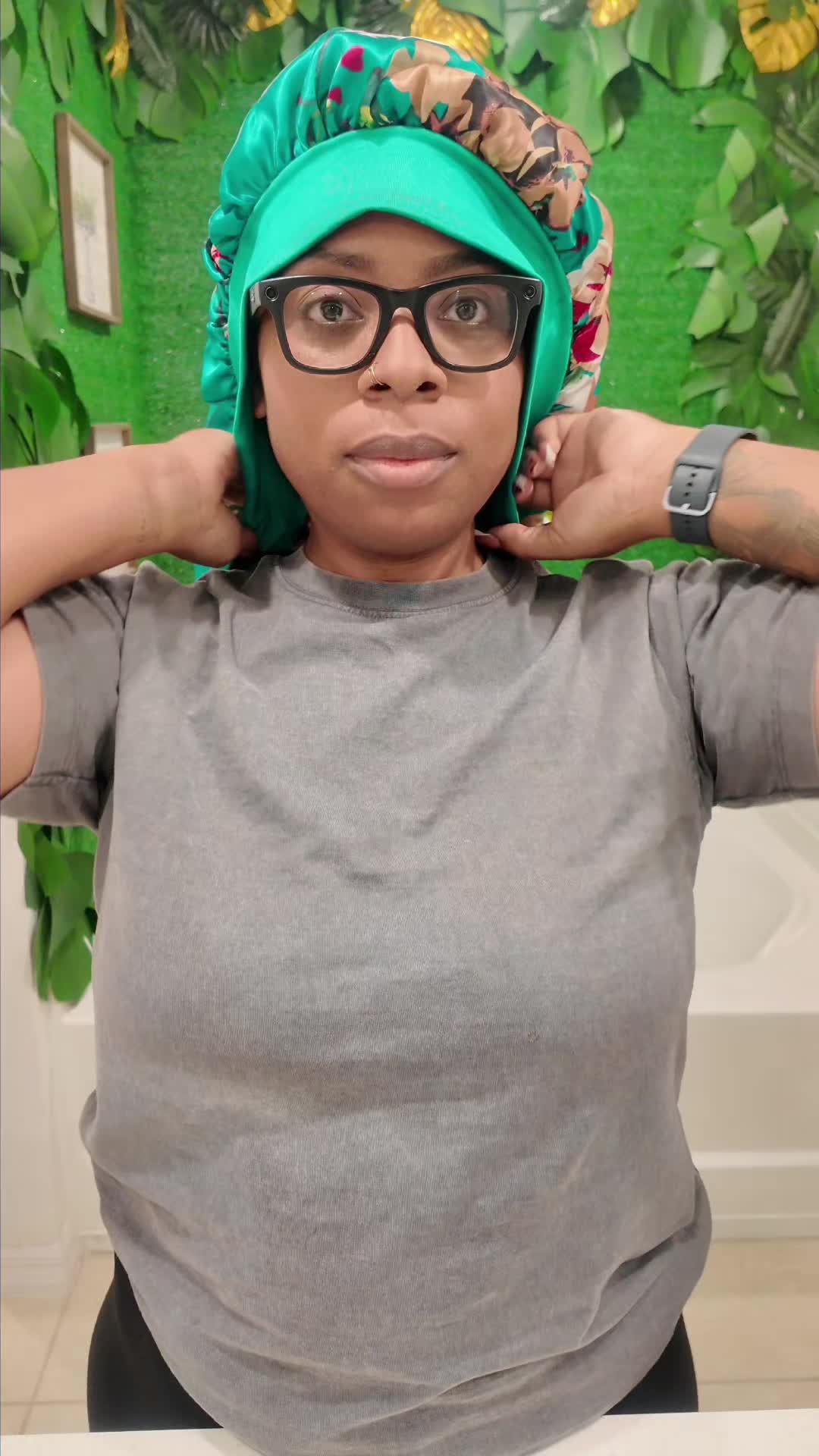 Because if I go to sleep with it on, it still better be there in the morning 🤣🤣 #fyp #satinbonnets #longhair #locs...