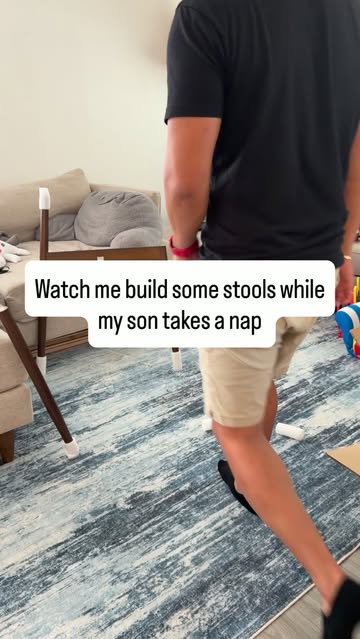 POV: you have one nap window to build two bar stools without waking the final boss 😭 The bar stool: 🔩💥 #DadLife #D...