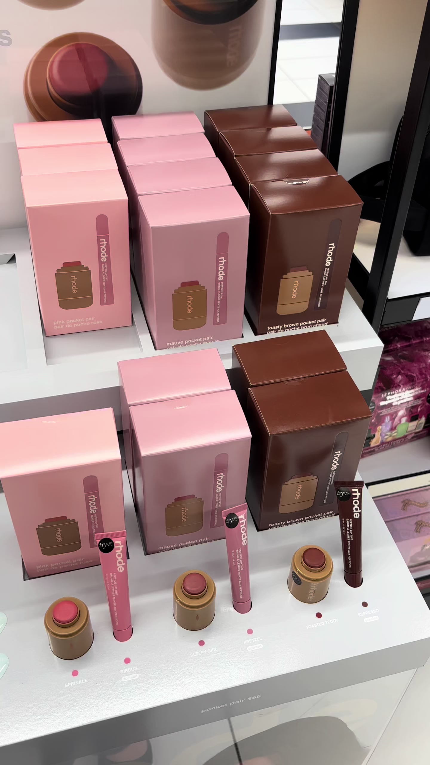 RHODE HOLIDAY SETS ARE HERE 🎄🥹 they're sooo cute I can't — the Pocket Pair (blush + lip tint, C$55) and the Sugarmi...