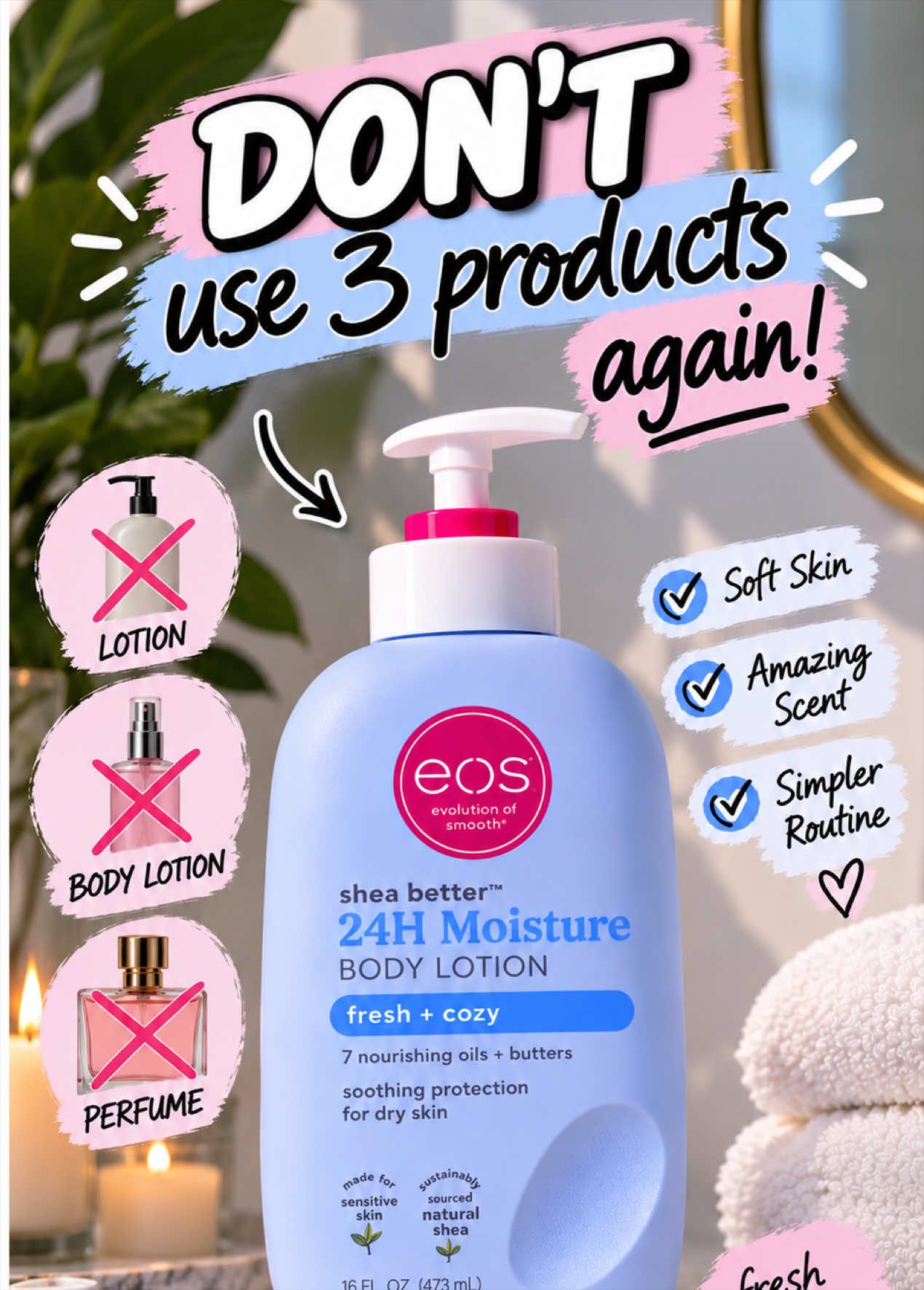 POV: your lotion smells so good you keep smelling your own arm 😂🤍 A little UGC sample I created featuring EOS Fresh...