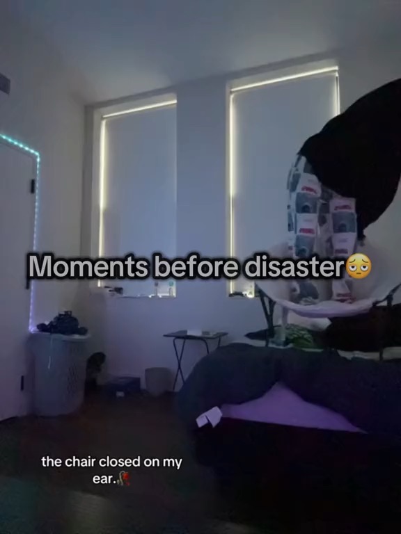 Dancing on a chair until it closed on my head