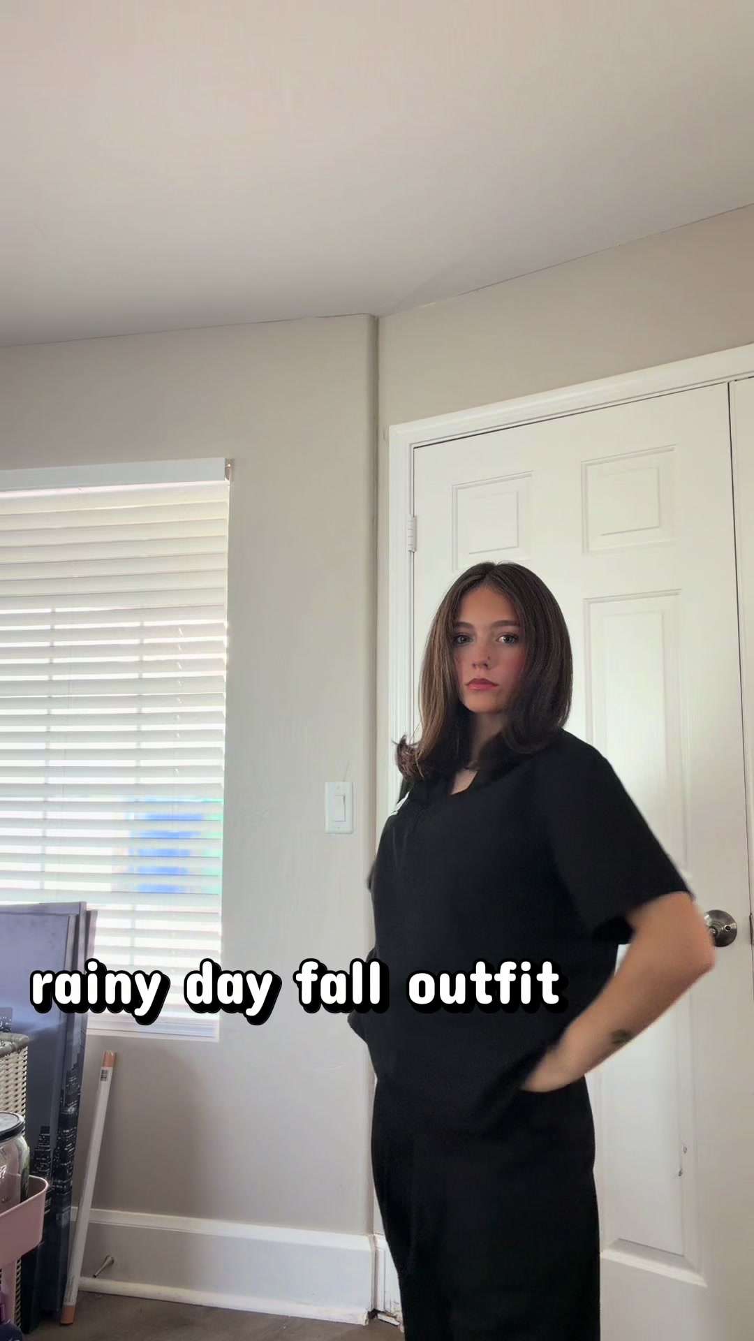 My go-to comfy look for when the weather can't make up its mind. #falloutfit #grwm #rainydayoutfit #fashioninspo #aut...