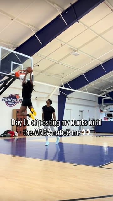 Day 10 of posting my dunks until the WNBA notice me 5’8 dunk journey progress: ✔ mini basketball dunk on 10ft ✔ rim g...
