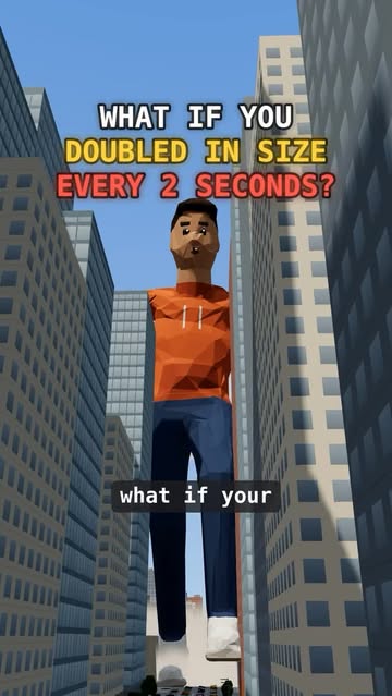 What If You Doubled In Size Every 2 Seconds? 🌎 #whatif #science #physics #shorts #animation