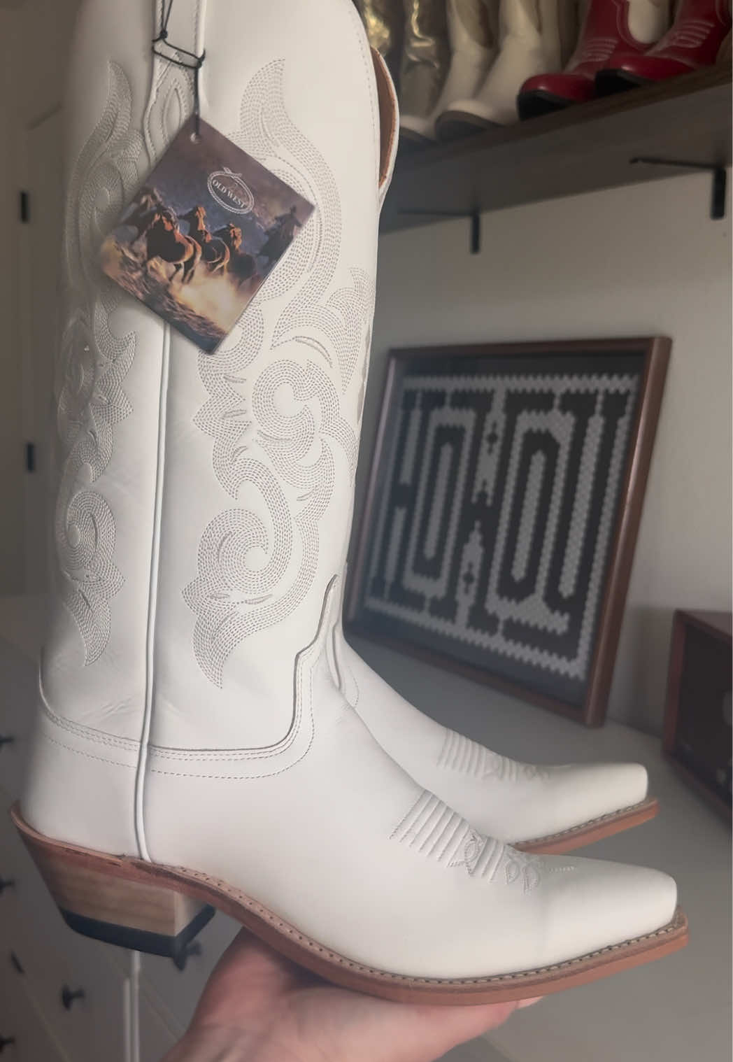 Affordable cowgirl boots YES PLEASE! Just in time for Easter.💗 getting the calves stretched so the bend will be fixe...