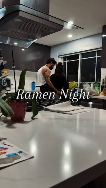 Date night at home 🍜❤️ Nothing fancy—just us in the kitchen making homemade ramen, chopping toppings, tasting the br...
