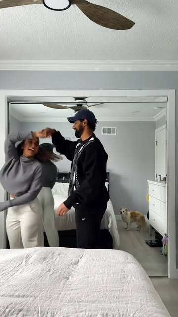 Get ready with us ft. Dusty 🐾 #fyp #grwm #dogsoftiktok #couplecontent #morningroutine