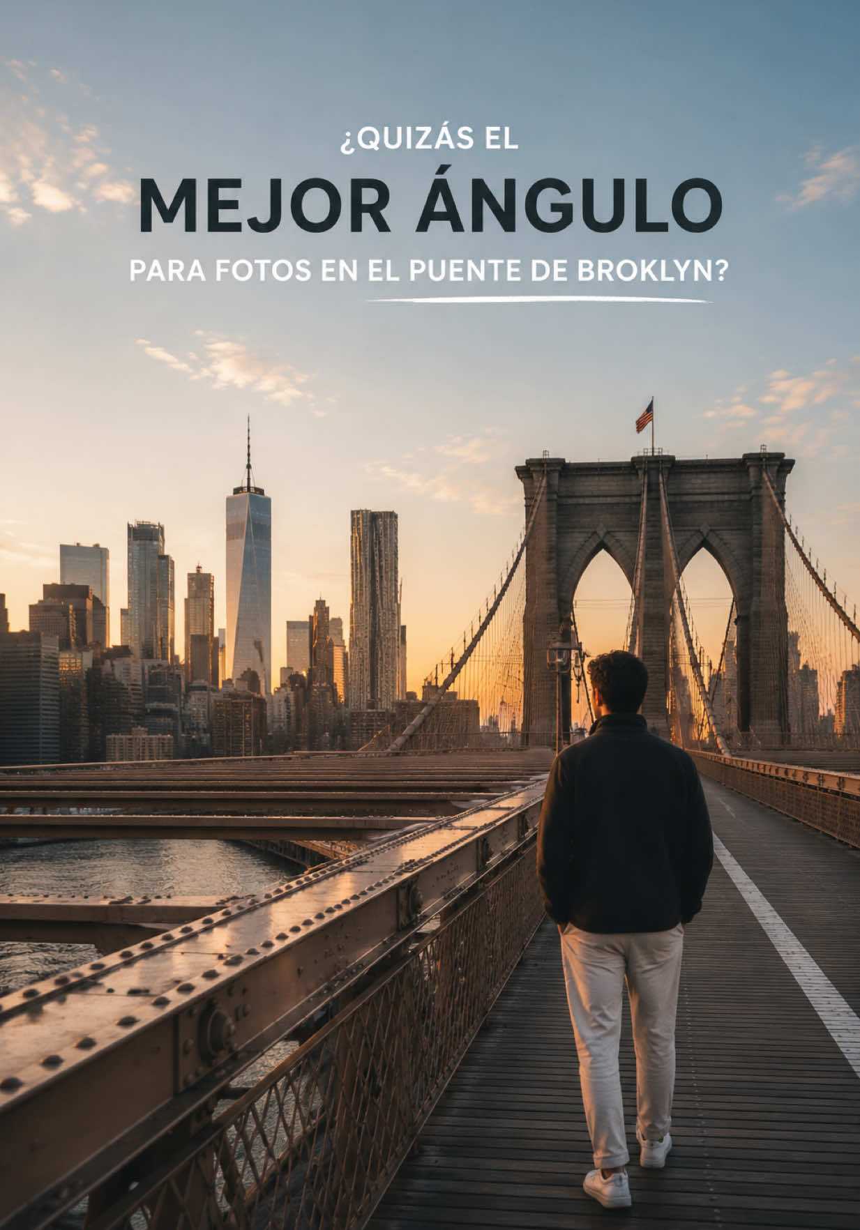 Uno de mis tips favoritos en Nueva York. Es muy simple, pero hace que las fotos en el puente de Broklyn se vean mucho...