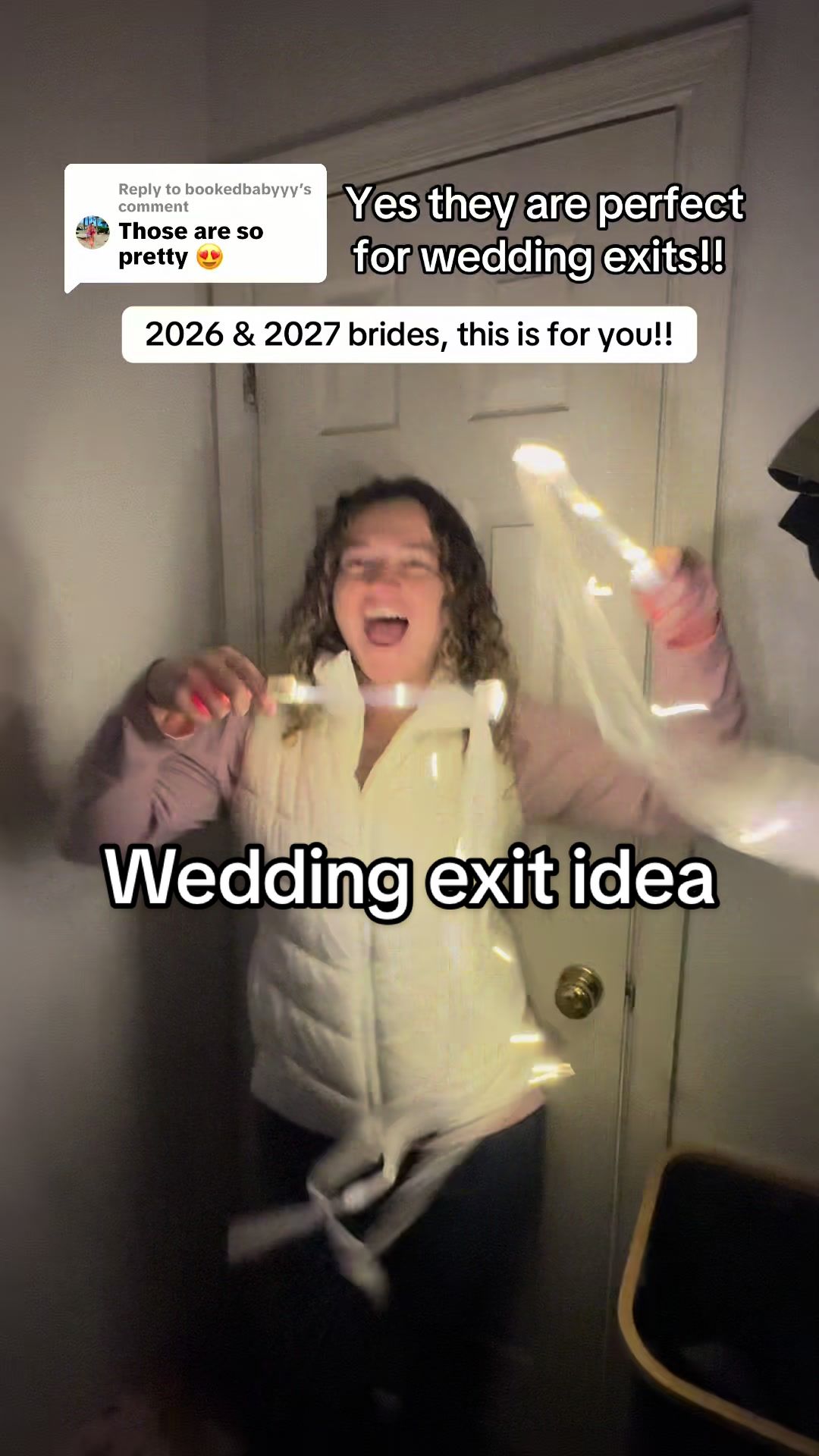 Replying to @bookedbabyyy A great alternative for sparklers!!! ✨✨ . . . . #weddingexitideas #weddingexit #2026bride #...