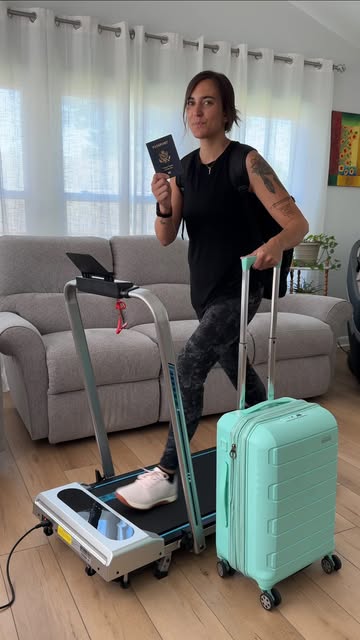 Travel days are basically an Olympic sport 😂 #ad . Luckily, I’ve been using my @jacfit.us JMate2 to keep track of al...