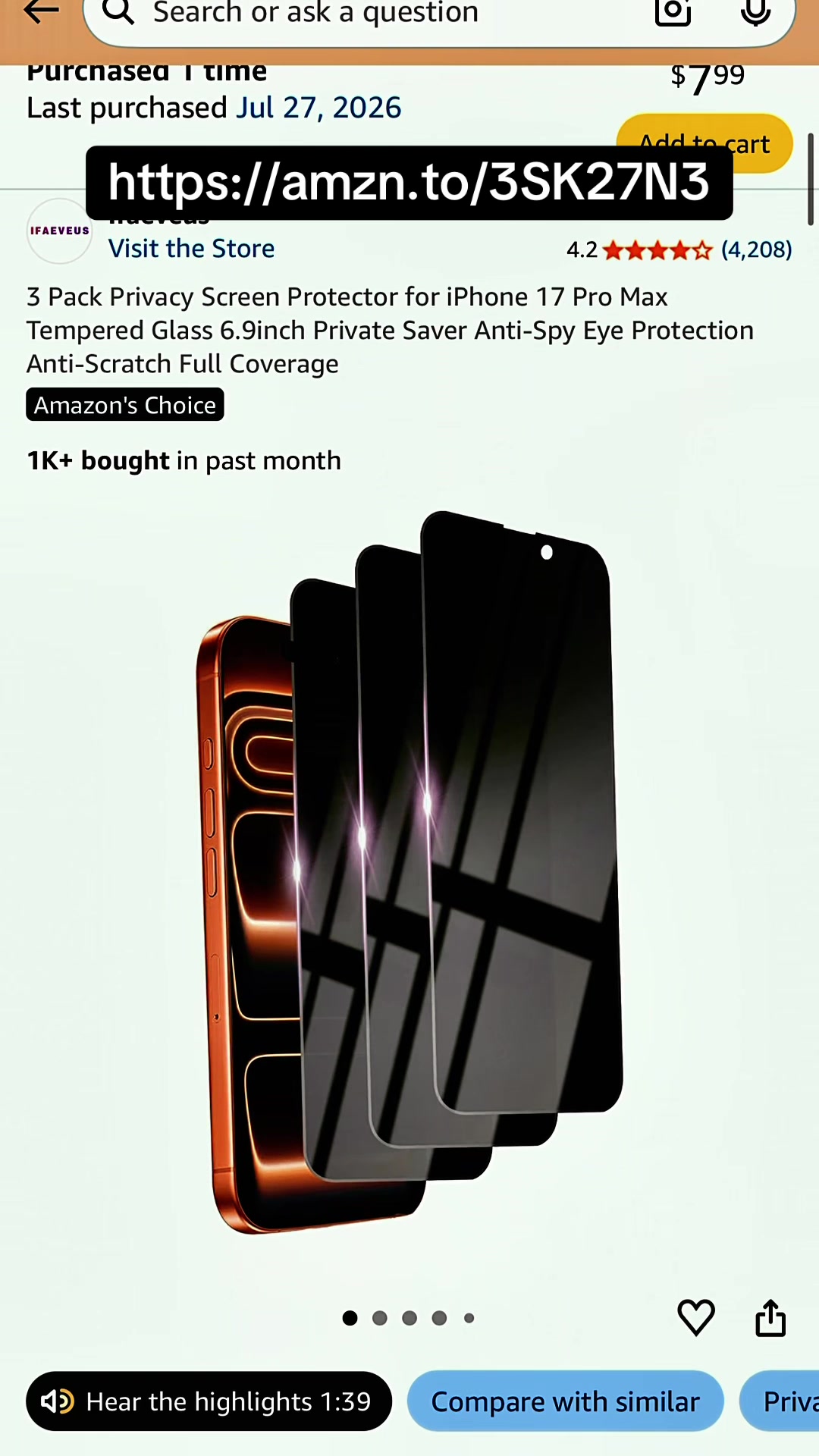 Absolutely love these privacy screen protectors! Head to my Amazon store! Click my link and check it out! https://amz...
