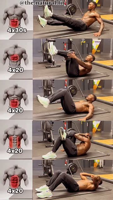 Entraînement complet et intense des abdominaux à la maison et au gym 🔥🍫✅ Enregistre / Partage / Essaie 💪🏿 #fit #ﬁ...