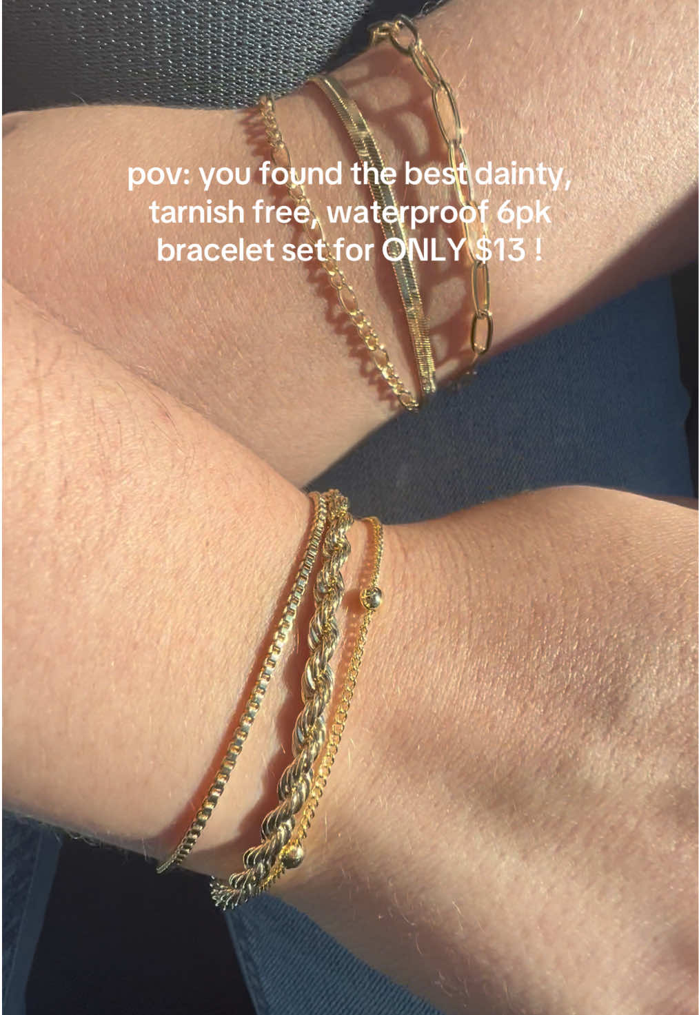 6 for $13??? are you kidding, click the link to get yours! #goldjewelry #braceletstacks #fashiontiktok #goldbracelet...