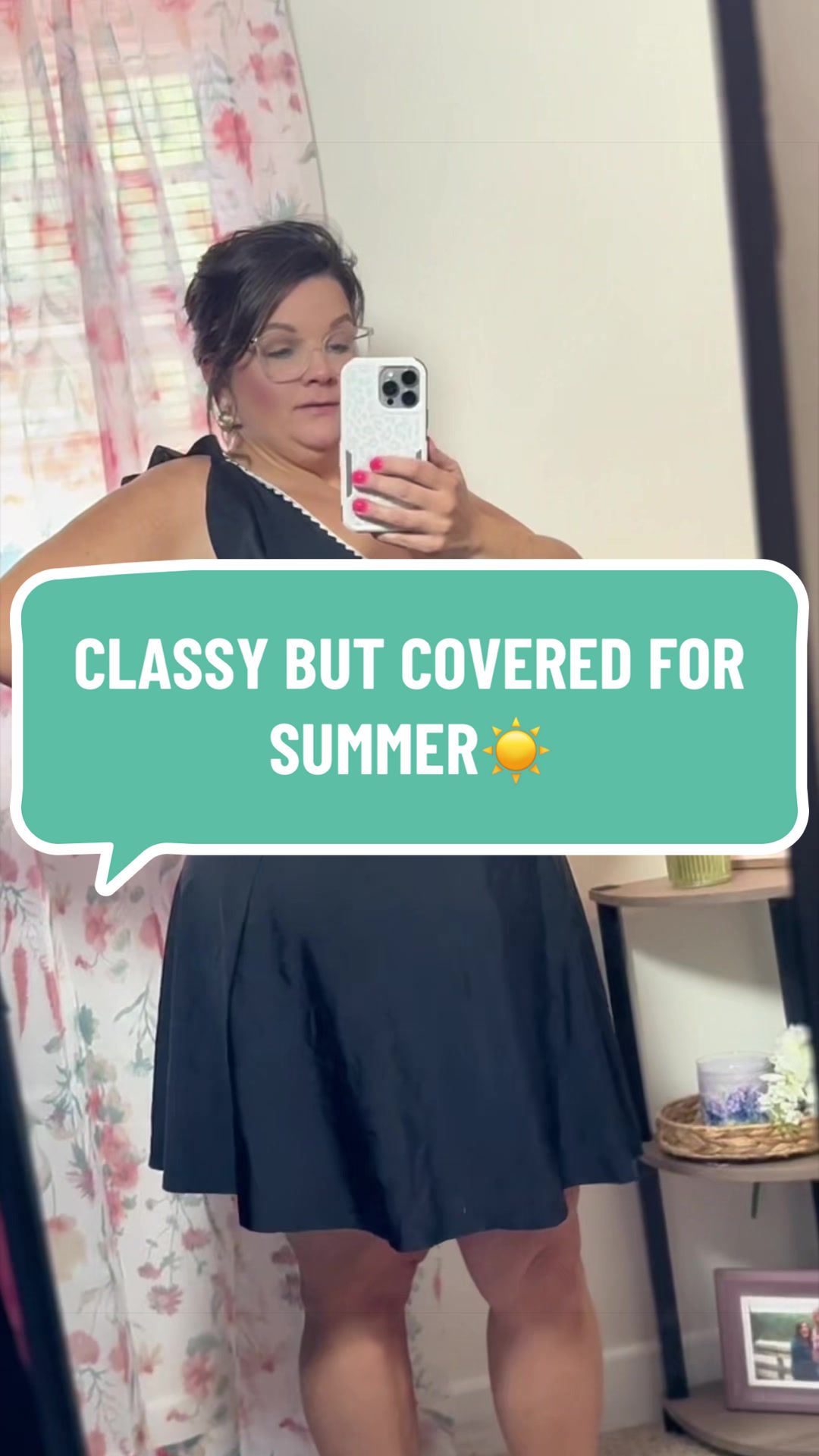 Serving cute and covered all summer long ☀️ This swim dress understood the assignment. Chasing kids but still looking...