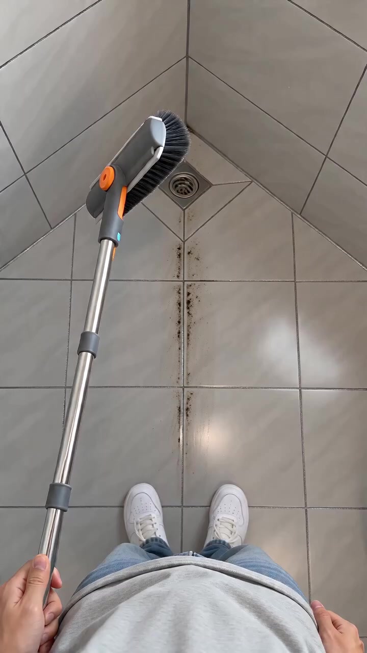 Use the Floor Scrub Brush with Long Handle for your household cleaning. This 3 in 1 design includes a scrape and heav...