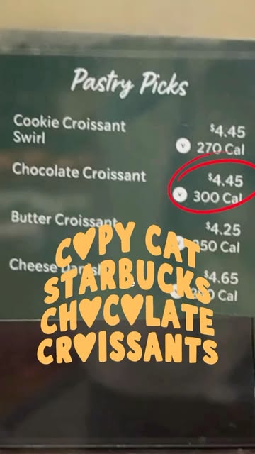 4 Ingredient Copy Cat Starbucks Chocolate Croissants 🥐 and you're not paying almost $5 per!!! 💸🙈 These didn't last...