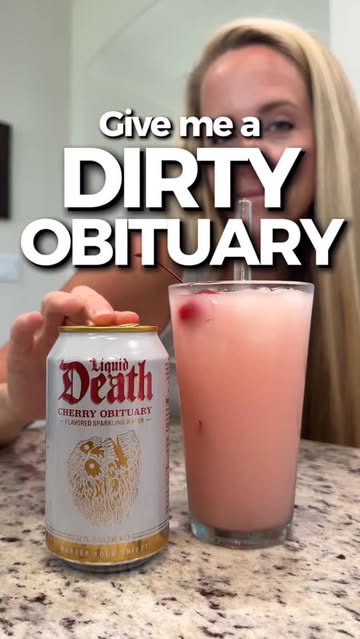 Give me a Dirty Obituary. 💀🍒 Cherry Obituary Soda-Flavored Sparkling Water + a little extra cherry + cream = yep. T...